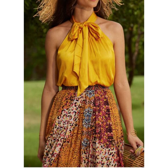 Anthropologie X Bhanuni by Jyoti Panthera Maxi Skirt Pleated Flowy Boho Animal - Picture 2 of 12